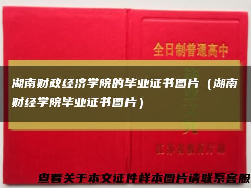 湖南财政经济学院的毕业证书图片（湖南财经学院毕业证书图片）缩略图