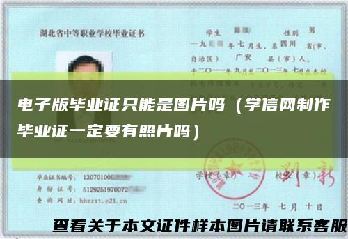 电子版毕业证只能是图片吗（学信网制作毕业证一定要有照片吗）缩略图