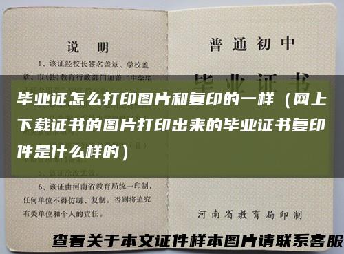 毕业证怎么打印图片和复印的一样（网上下载证书的图片打印出来的毕业证书复印件是什么样的）缩略图