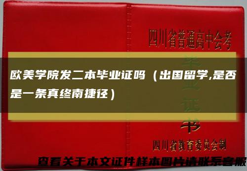 欧美学院发二本毕业证吗（出国留学,是否是一条真终南捷径）缩略图