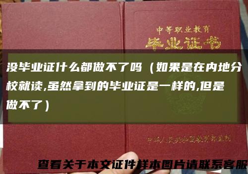 没毕业证什么都做不了吗（如果是在内地分校就读,虽然拿到的毕业证是一样的,但是做不了）缩略图