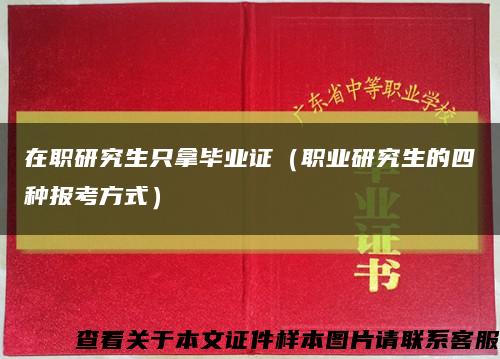 在职研究生只拿毕业证（职业研究生的四种报考方式）缩略图