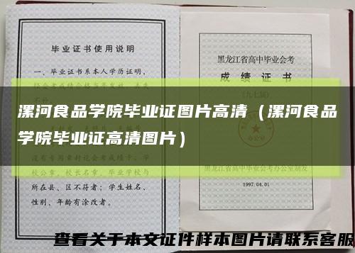 漯河食品学院毕业证图片高清（漯河食品学院毕业证高清图片）缩略图