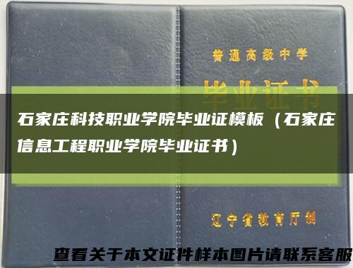 石家庄科技职业学院毕业证模板（石家庄信息工程职业学院毕业证书）缩略图