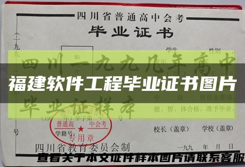 福建软件工程毕业证书图片缩略图