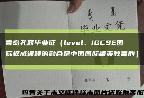 青岛孔裔毕业证（level、IGCSE国际权威课程的融合是中国国际精英教育的）缩略图