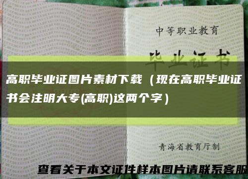 高职毕业证图片素材下载（现在高职毕业证书会注明大专(高职)这两个字）缩略图