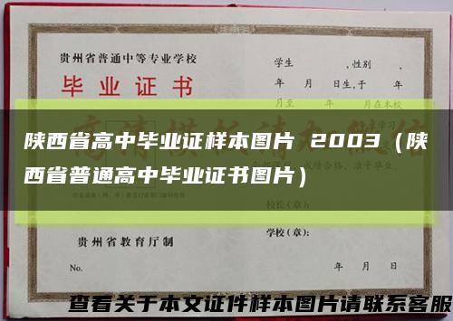 陕西省高中毕业证样本图片 2003（陕西省普通高中毕业证书图片）缩略图