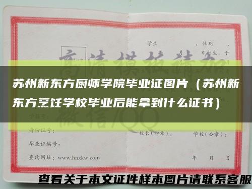 苏州新东方厨师学院毕业证图片（苏州新东方烹饪学校毕业后能拿到什么证书）缩略图