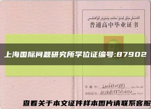 上海国际问题研究所学位证编号:87902缩略图