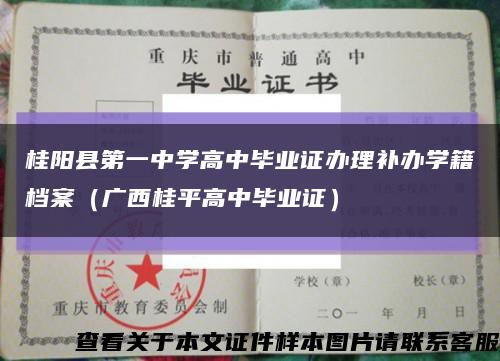 桂阳县第一中学高中毕业证办理补办学籍档案（广西桂平高中毕业证）缩略图