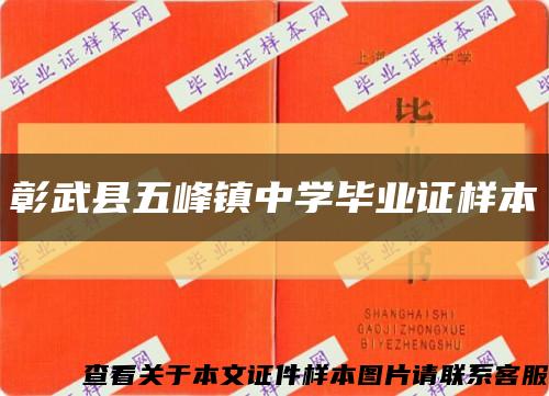 彰武县五峰镇中学毕业证样本缩略图