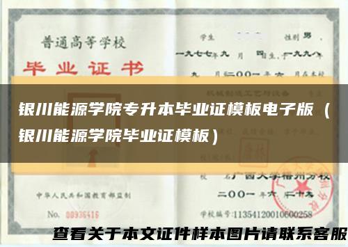 银川能源学院专升本毕业证模板电子版（银川能源学院毕业证模板）缩略图