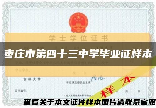 枣庄市第四十三中学毕业证样本缩略图