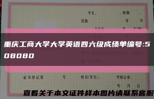 重庆工商大学大学英语四六级成绩单编号:508080缩略图