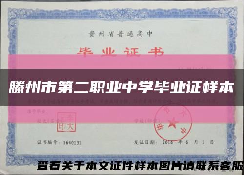 滕州市第二职业中学毕业证样本缩略图