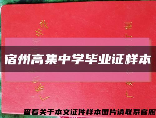 宿州高集中学毕业证样本缩略图