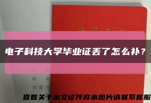 电子科技大学毕业证丢了怎么补？缩略图