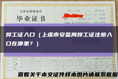 焊工证入口（上虞市安监局焊工证注册入口在哪里？）缩略图