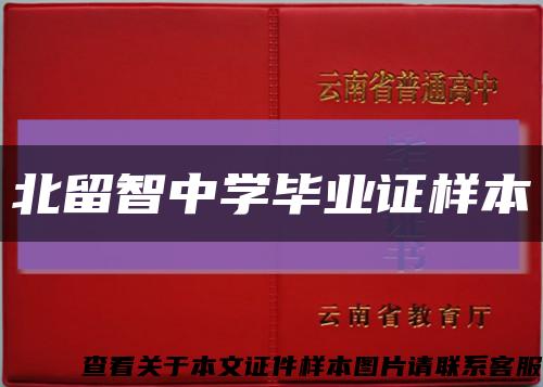 北留智中学毕业证样本缩略图