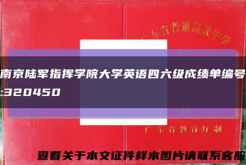南京陆军指挥学院大学英语四六级成绩单编号:320450缩略图