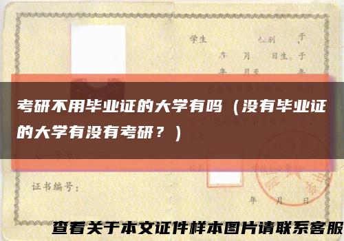 考研不用毕业证的大学有吗（没有毕业证的大学有没有考研？）缩略图