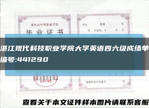 湛江现代科技职业学院大学英语四六级成绩单编号:441290缩略图