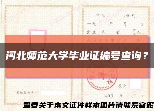 河北师范大学毕业证编号查询？缩略图