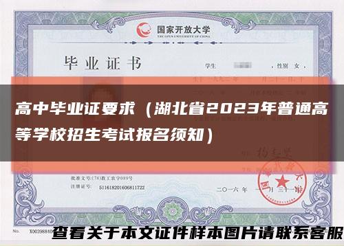 高中毕业证要求（湖北省2023年普通高等学校招生考试报名须知）缩略图