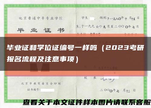 毕业证和学位证编号一样吗（2023考研报名流程及注意事项）缩略图