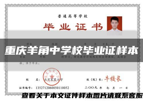 重庆羊角中学校毕业证样本缩略图