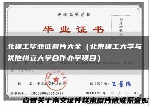 北理工毕业证图片大全（北京理工大学与犹他州立大学合作办学项目）缩略图