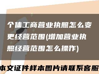 个体工商营业执照怎么变更经营范围(增加营业执照经营范围怎么操作)缩略图