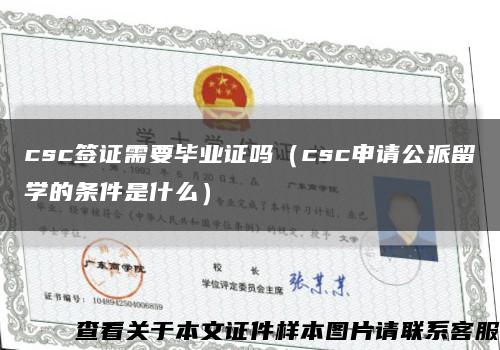 csc签证需要毕业证吗（csc申请公派留学的条件是什么）缩略图