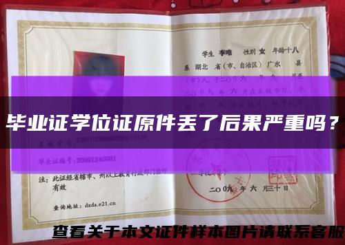 毕业证学位证原件丢了后果严重吗？缩略图