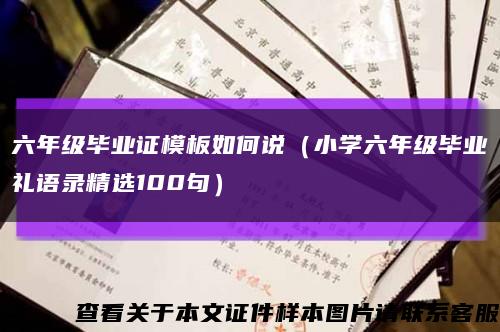 六年级毕业证模板如何说（小学六年级毕业礼语录精选100句）缩略图