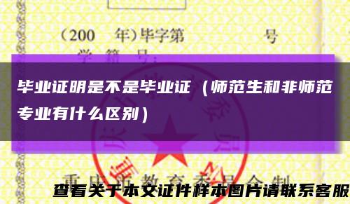 毕业证明是不是毕业证（师范生和非师范专业有什么区别）缩略图