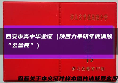 西安市高中毕业证（陕西力争明年底消除“公参民”）缩略图