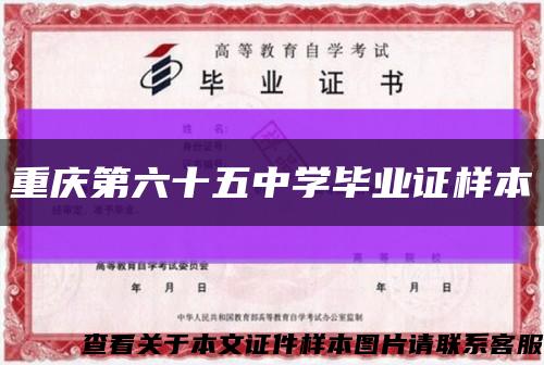 重庆第六十五中学毕业证样本缩略图