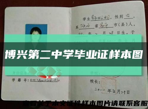 博兴第二中学毕业证样本图缩略图