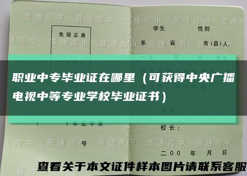 职业中专毕业证在哪里（可获得中央广播电视中等专业学校毕业证书）缩略图