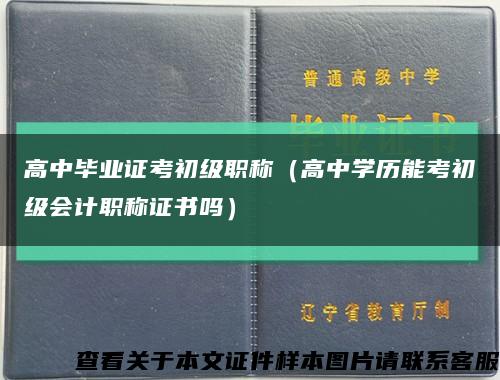 高中毕业证考初级职称（高中学历能考初级会计职称证书吗）缩略图