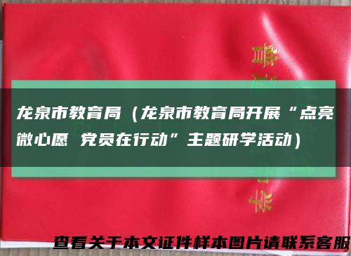 龙泉市教育局（龙泉市教育局开展“点亮微心愿 党员在行动”主题研学活动）缩略图