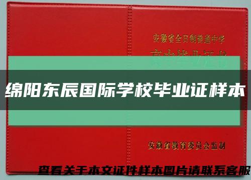 绵阳东辰国际学校毕业证样本缩略图