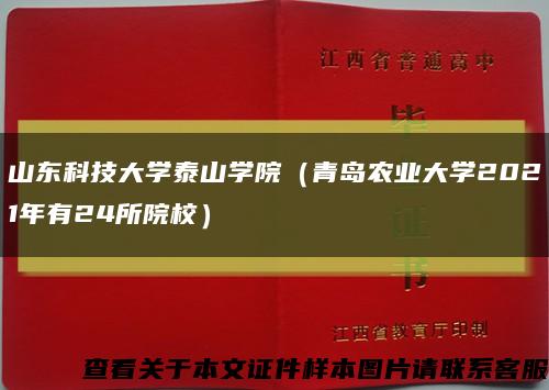 山东科技大学泰山学院（青岛农业大学2021年有24所院校）缩略图