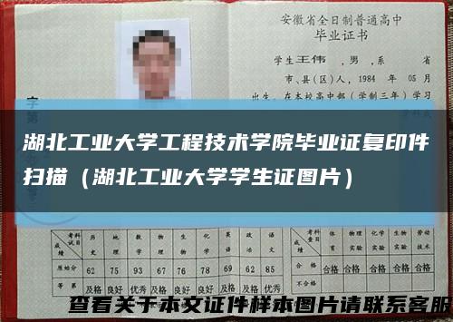 湖北工业大学工程技术学院毕业证复印件扫描（湖北工业大学学生证图片）缩略图
