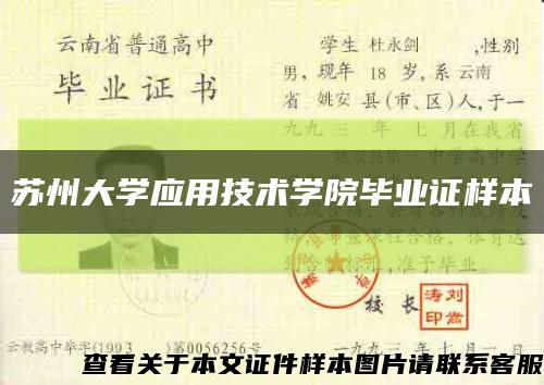 苏州大学应用技术学院毕业证样本缩略图