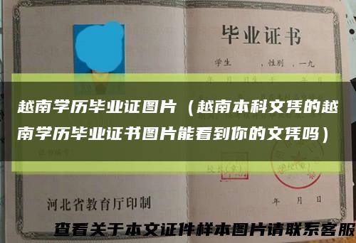 越南学历毕业证图片（越南本科文凭的越南学历毕业证书图片能看到你的文凭吗）缩略图