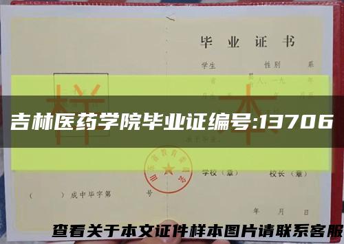 吉林医药学院毕业证编号:13706缩略图