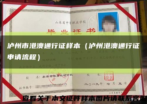 泸州市港澳通行证样本（泸州港澳通行证申请流程）缩略图